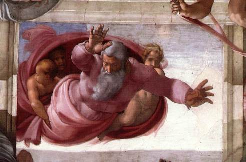 Frescos de la bóveda de la Capilla Sixtina: La separación de las aguas y la tierra.